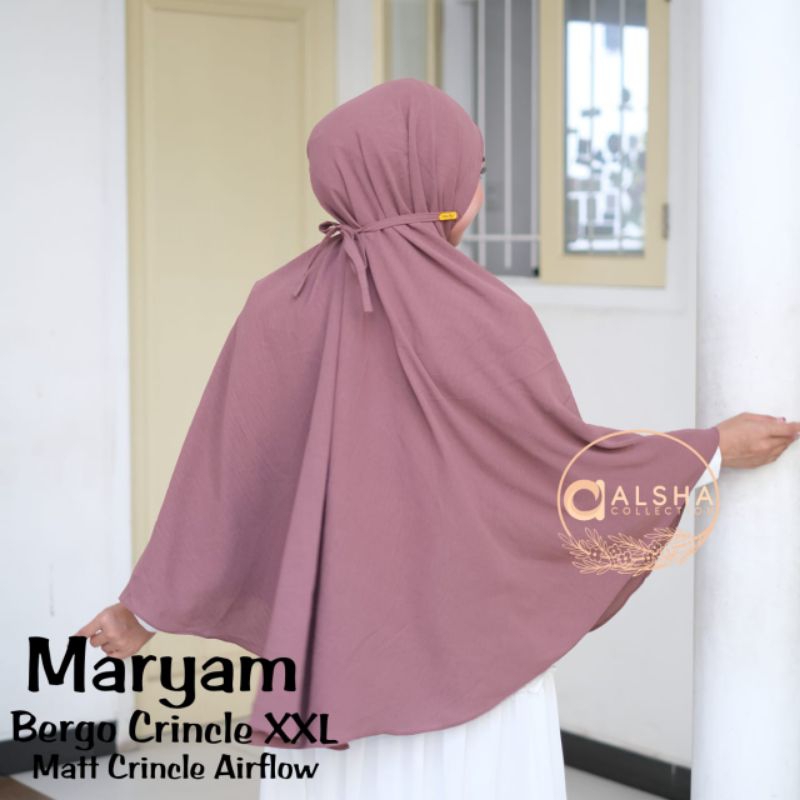 Maryam bergo crinkle XXL jilbab instan jumbo premium