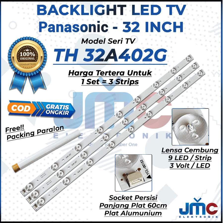 BACKLIGHT TV LED PANASONIC 32 INCH TH32A402G TH 32A402G 32A402 4C-LB320-DS5 B1N42NE-SL 32A LAMPU BL 