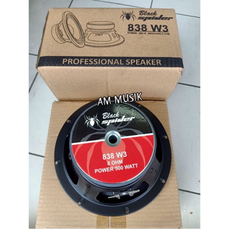 SPEAKER COMPONENT BLACK SPIDER 838 W3 8 INCH MID BASS FULL RANGE ORIGINAL 838W3