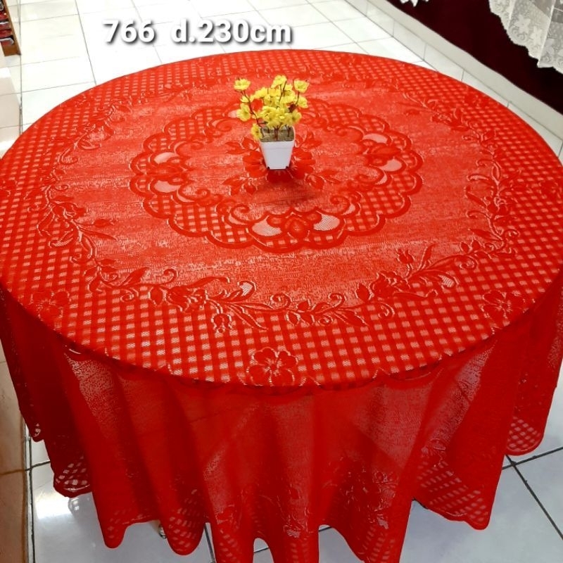 TAPLAK MEJA MAKAN BULAT/BUNDAR UNTUK 810 KURSI POLYESTER RENDA CLASSIC