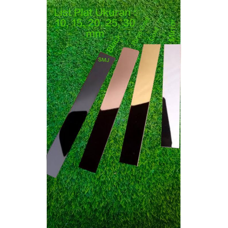 List Plat Strip 20mm BLACK,ROSE GOLD, GOLD , MIRROR Per lonjor 3 Meter