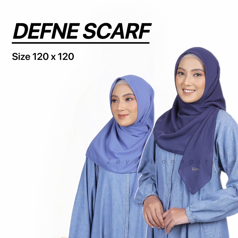 Zoya Defne Plain Scarf - Kerudung Hijab Segiempat Polos