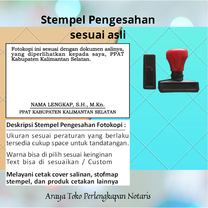 

Baru Stempel Foto Copy Sesuai Asli