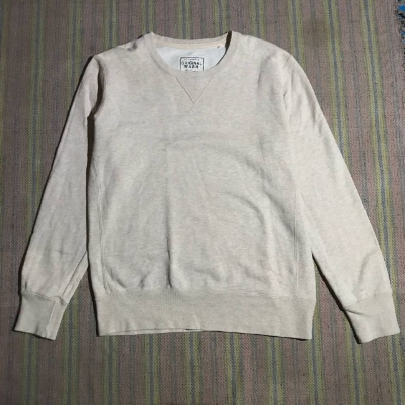 Crewneck Uniqlo  Wash Cream