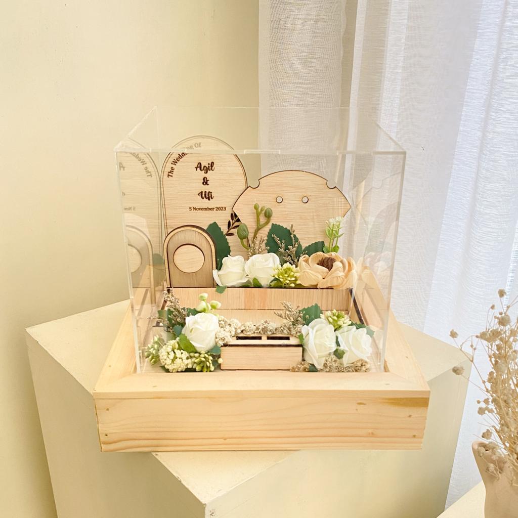 Mahar Perhiasan Tempat Perhiasan Kotak Perhiasan Ringbox Akrilik Tempat Cincin Akrilik Box Seserahan