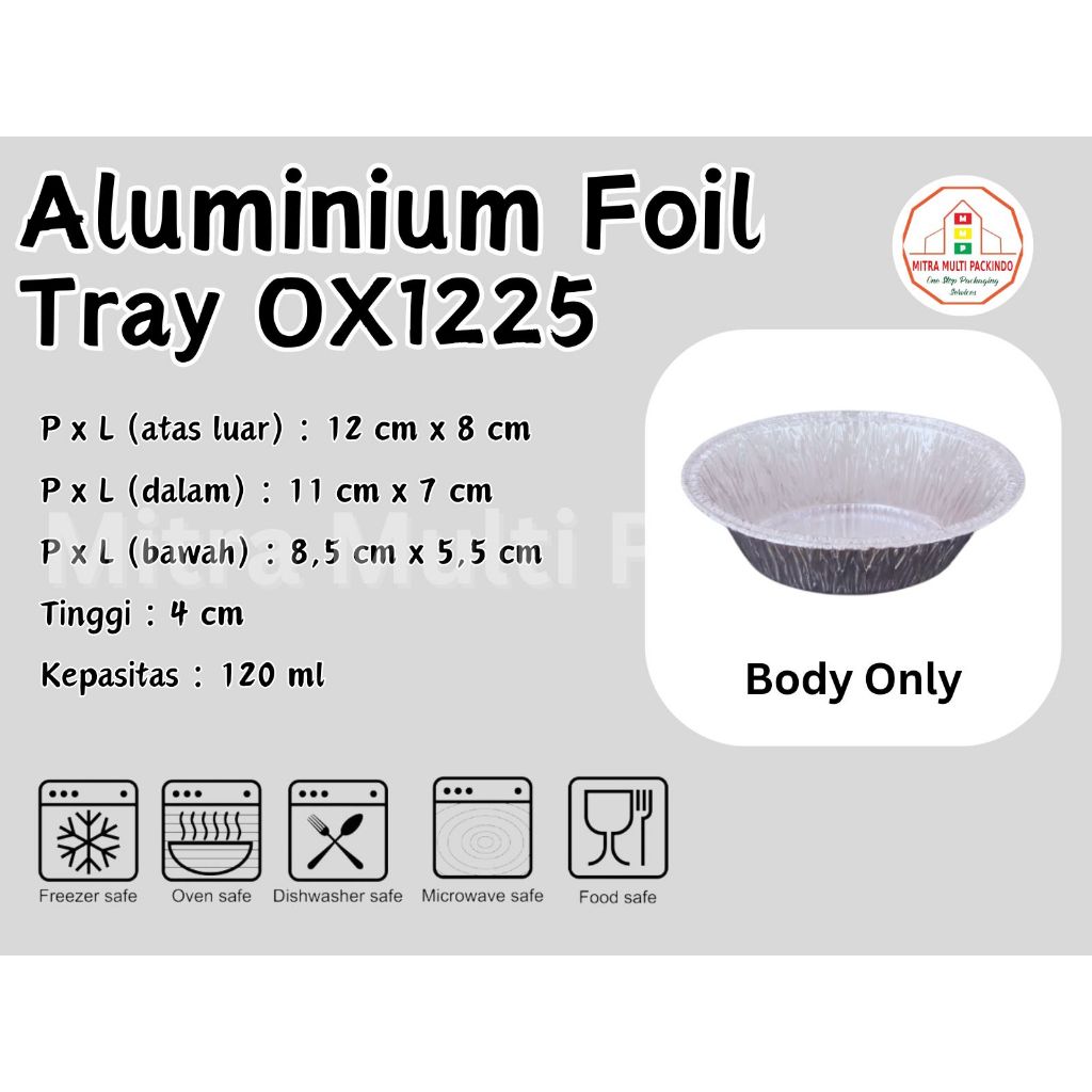 Aluminium Foil Tray OX1225 | Aluminium Tray Export Quality | Wadah Saja