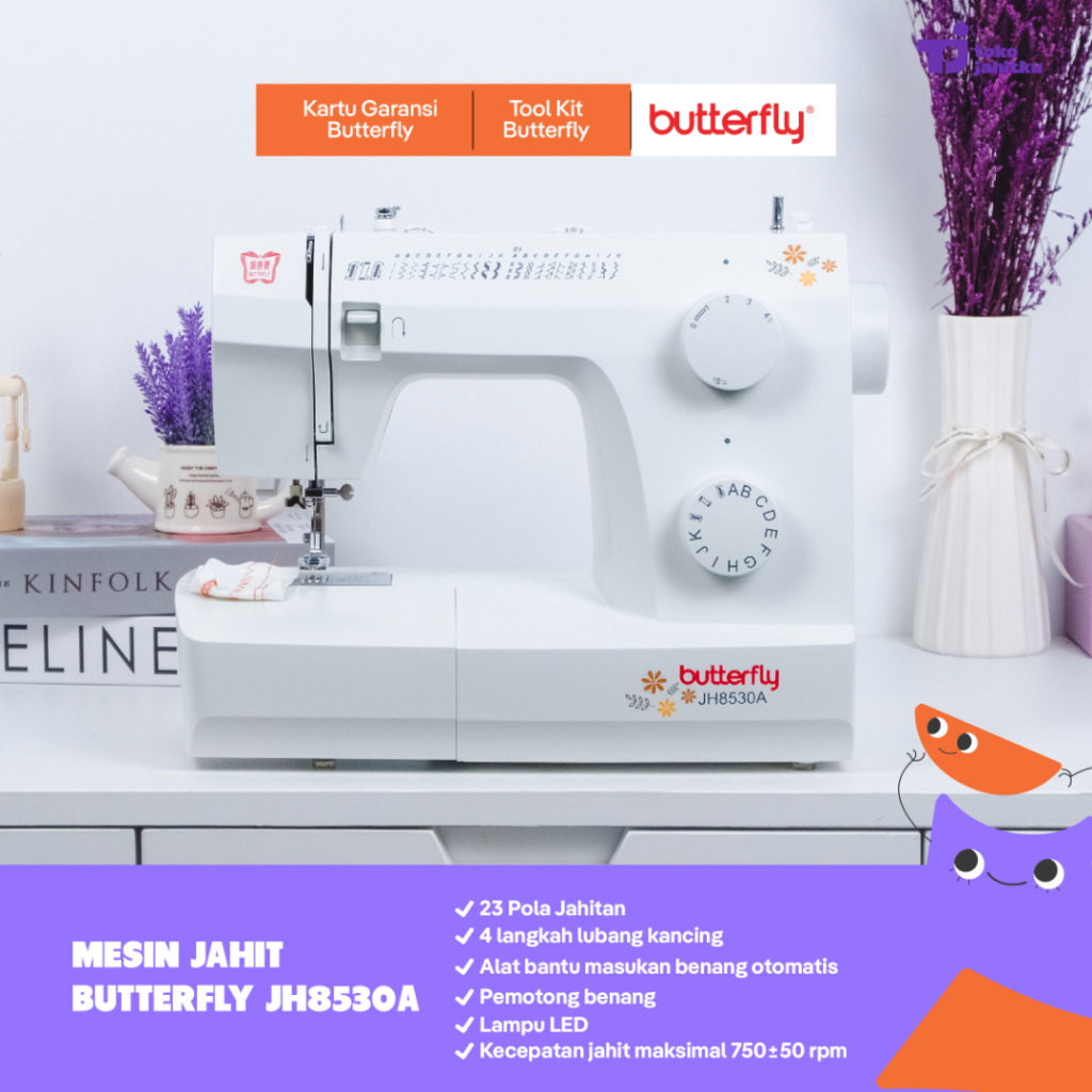 Mesin Jahit Portable Butterfly JH8530A | Mesin Jahit Portable Multifungsi Butterfly JH8530A