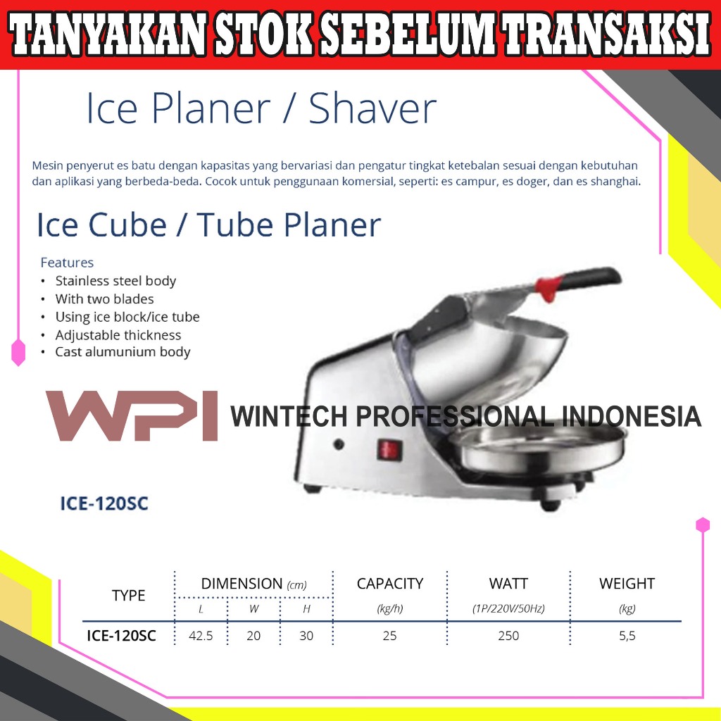 Gea ICE-120SC Ice Shaver Ice Planner / Mesin Penyerut Es Batu / Mesin Serut Es / Mesin Serut Es Salj