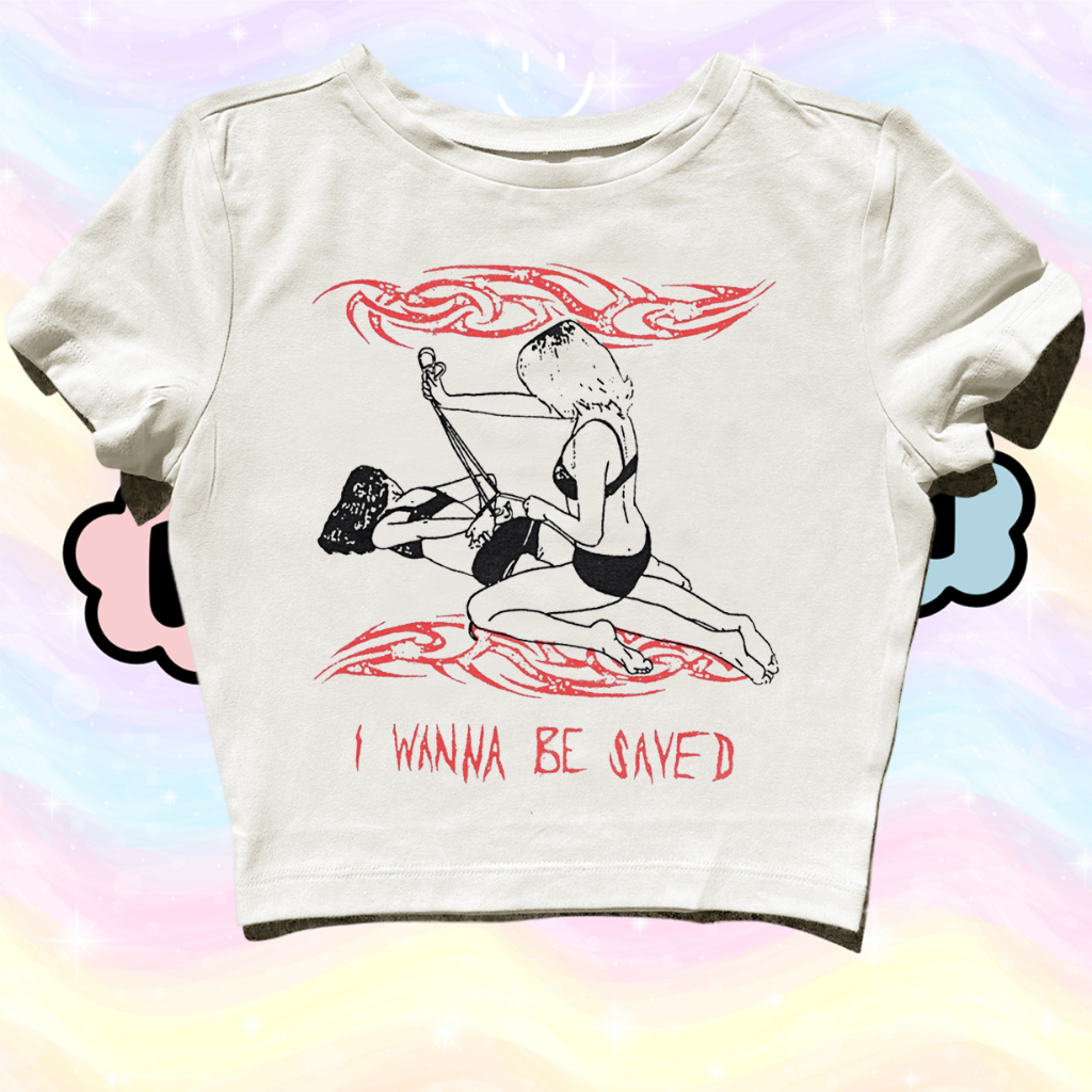 STARPERSON | CROP TOP I WANNA BE SAVED | GRUNGE | Y2K | METAL | VINTAGE | AESTHETIC | BAND | MUSIC |