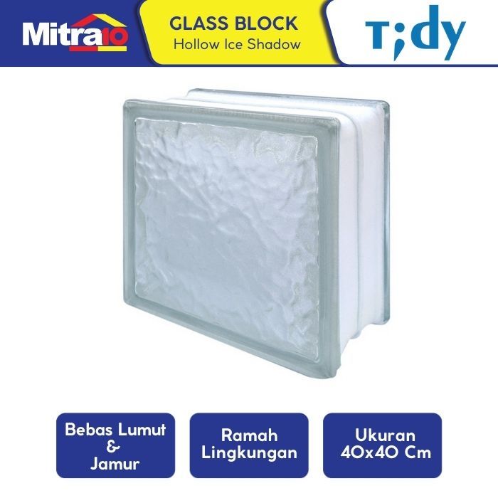 Glass Block Hollow Tidy Ice Shadow 8x19x19cm - Bayangan Es