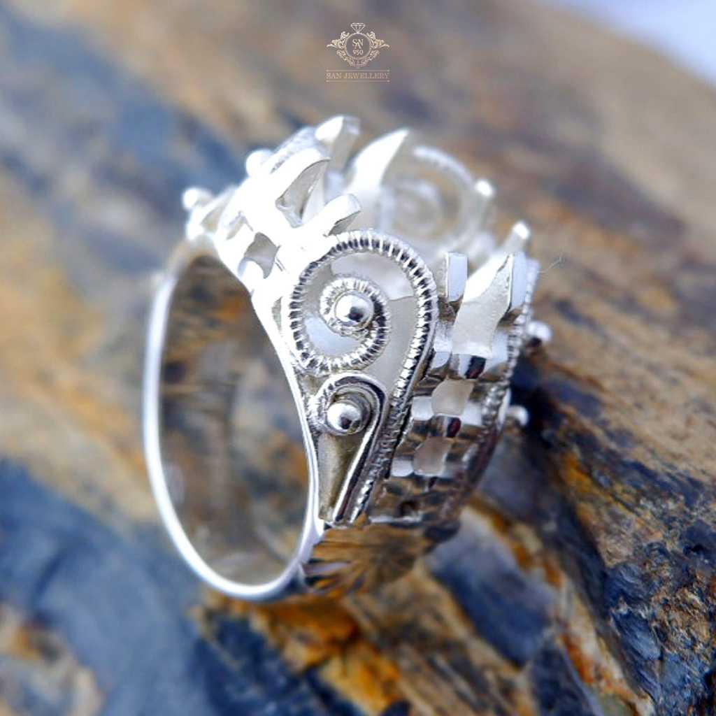 [EB444] Cincin Perak 950/925 Pria Cowok – Custom Kosongan Tanpa Batu / Ikat Batu Akik & Permata Asli