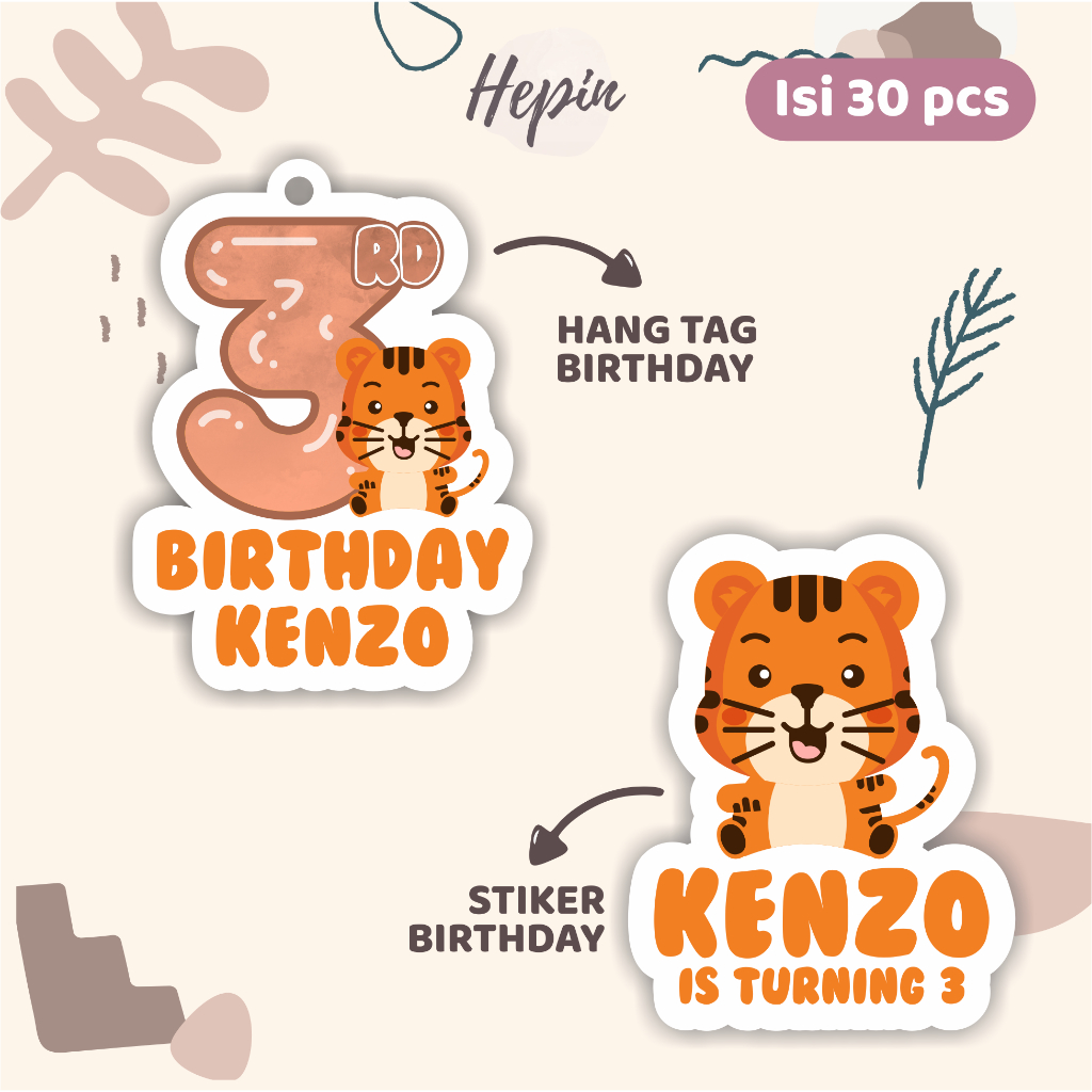 

(30pcs) diecut Hang tag & stiker ulang tahun edisi ANIMAL KAWAIi / tag ulang tahun murah/hang tag ulang tahun/tag souvenir ulang tahun/stiker nama ualang tahun/diecut stiker&t ag