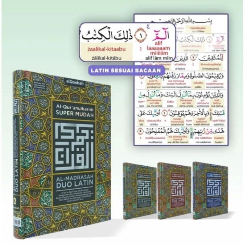 Mushaf Al-Quran Duo Latin Terjemah dan Tajwid Warna Mudah Al Madrasah Ukuran A5 Sedang