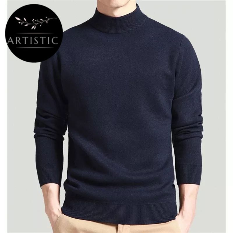 Sweater Turtleneck Pria Casual Cotton Rajut Tebal  Kualitas Premium
