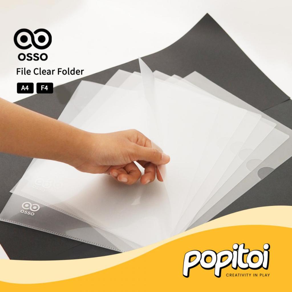 

OSSO L Shape File Clear Folder Map Dokumen Transparan Bening Transparent A4 Folio F4