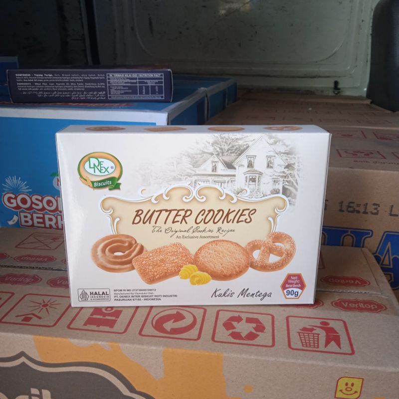 

Dnex butter cookies 90gr kartonan isi 24box