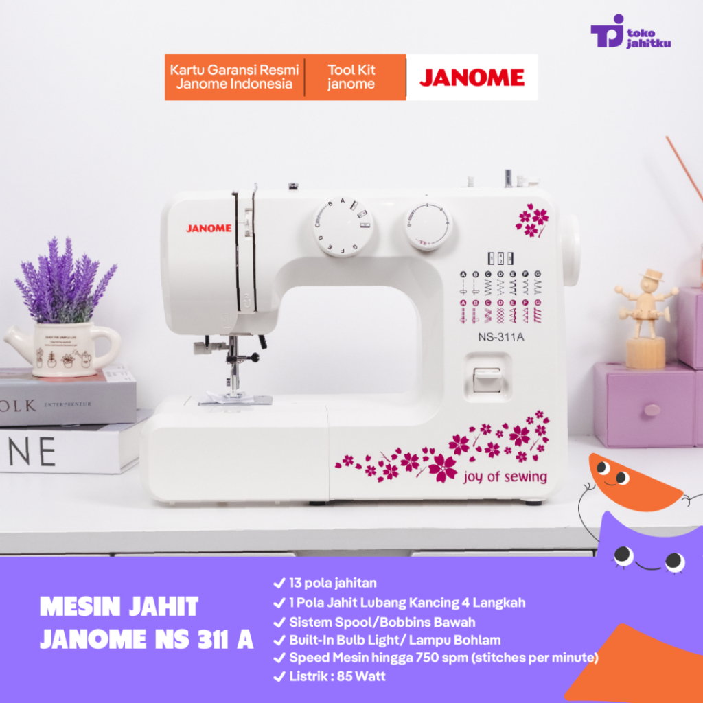 Mesin Jahit Portable Multifungsi Janome NS311A | Mesin Jahit Portable Janome NS-311A | Mesin Jahit Portable Janome NS 311A