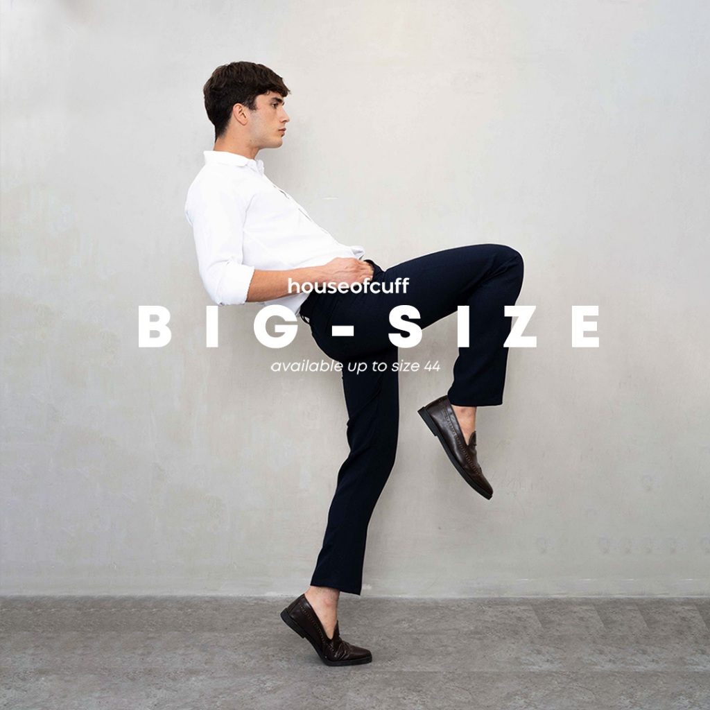 [BIG SIZE] Celana Bahan kerja kantor Formal Slimfit Navy Blue Trouser  Big Size - Biru Dongker