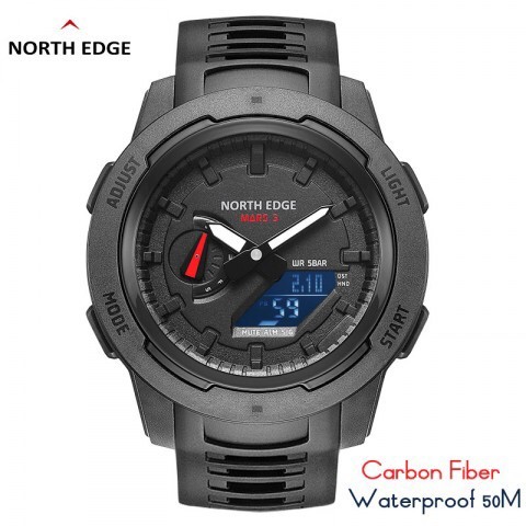 NorthEdge Mars 3 Miliatry Digital Watch CarbonFiber Case Waterproof.wppsk