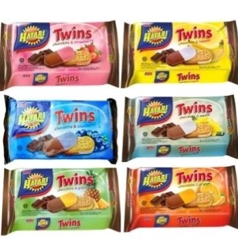 

Hatari Twins biskuit cream CHOCOLATE stoberi/ banana/vanila/nenas/jeruk/blueberry 190gr