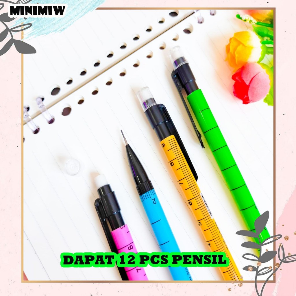 

SELUSIN (12PCS) PENSIL CETEK MEKANIK UKUR PENGGARIS PCM-1031 MECHANICAL KLIK CLICK KARAKTER UNIK WARNA WARNI MURAH PENCIL ALAT TULIS KANTOR SEKOLAH MURAH TERMURAH COD