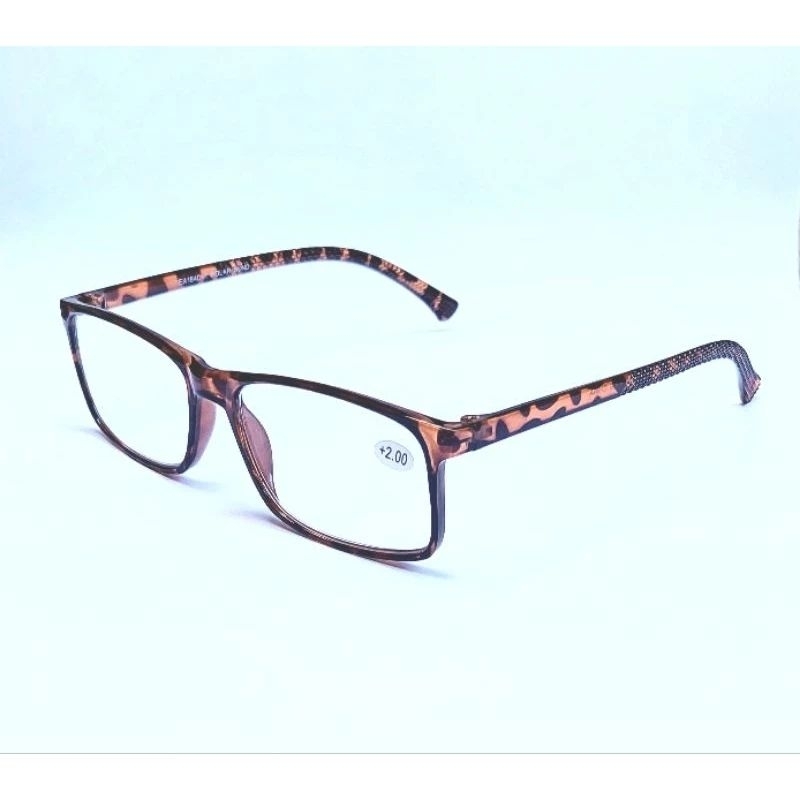 KACAMATA BACA FRAME RINGAN KOTAK LEOPARD EA184