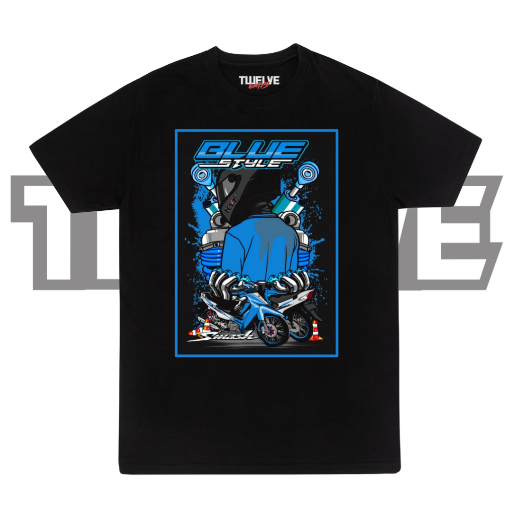 SUZUKI SMASH 110 | Black Reguler T Shirt | Kaos Motor Bikers | Atasan Pria Wanita | Baju Cewe Cowo |