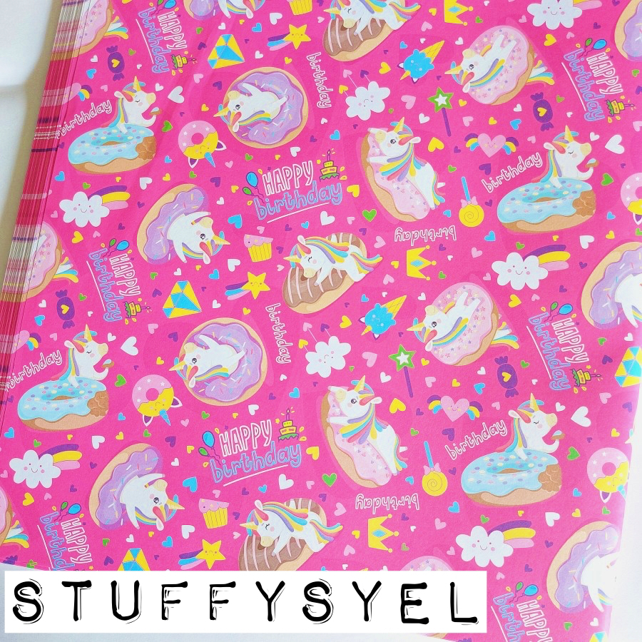 

Kertas Kado UNICORN DONUT Pink Sansan Wawa Wrapping Paper