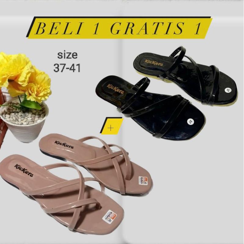 Sandal wanita paket BELI 1 GRATIS 1 Sandal wanita teplek sandal wanita tali terbaru sandal wanita fl