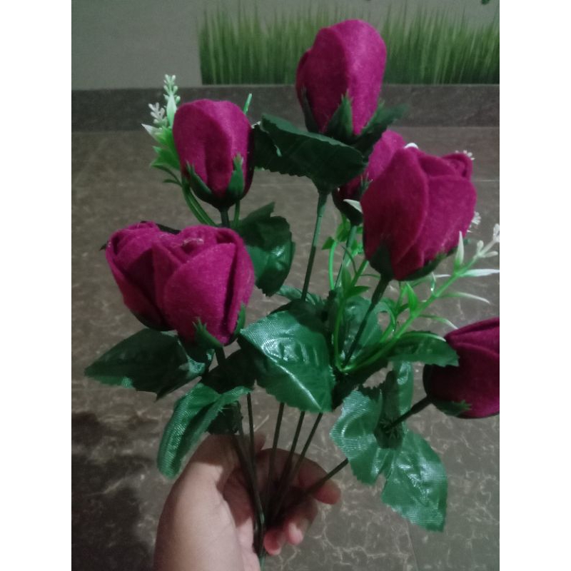 Bunga Mawar Flanel 1 Tangkai