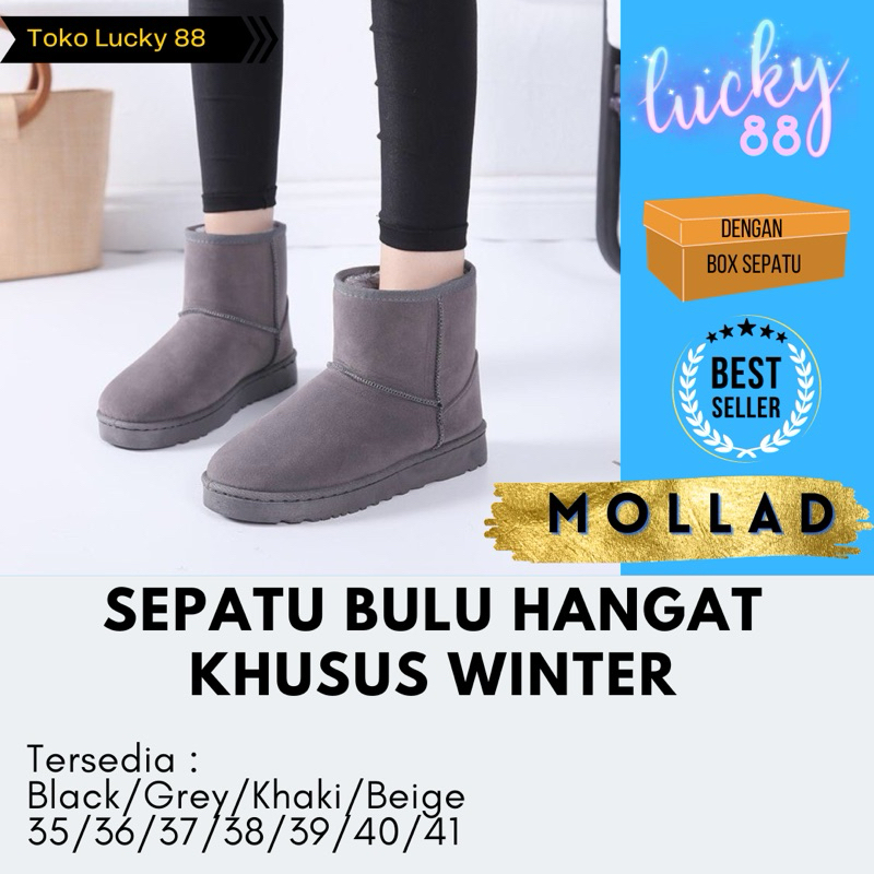 XQ8123 Boots UGG Sepatu Boots Winter Import Musim Dingin Suede Bulu Fur