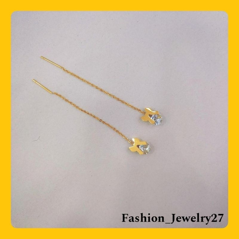 Anting Jurai Wanita Titanium Rumbai Panjang