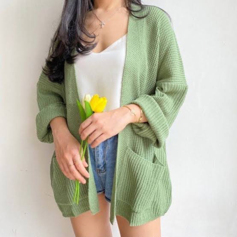 CARDIGAN RAJUT OVERSIZE KNIT / Cardigan Premium Tebal / Outer Rajut Tebal