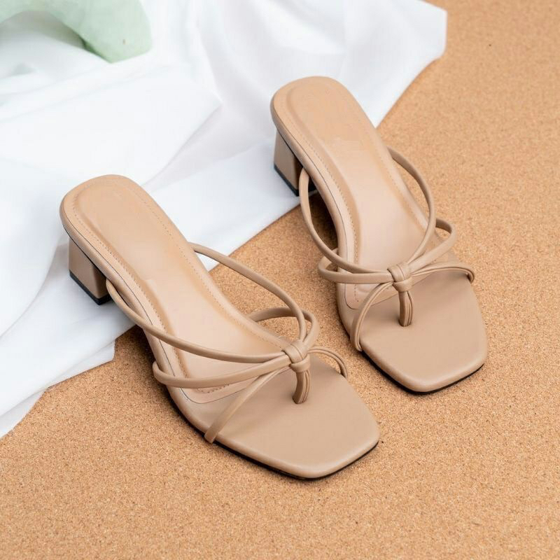 SANDAL HEELS WANITA JEPIT TALI HAK 5cm SEPATU WANITA