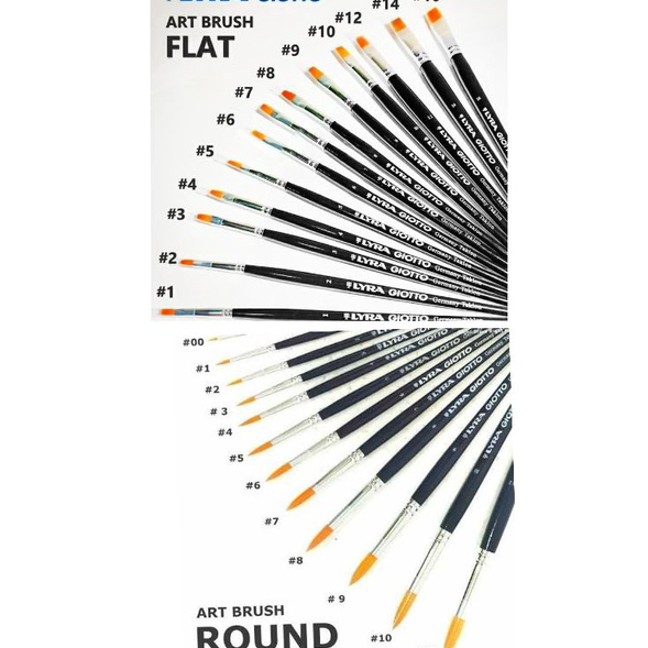 

☍☌✵❂ LYRA ART PAINT BRUSH ROUND FLAT KUAS LUKIS
