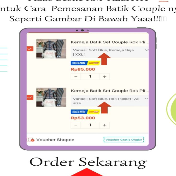 Ready KEMEJA BATIK LENGAN PANJANG COUPLE ROK LILIT / ROK LILIT / ROK DAN KEMEJA BATIK COUPLE / ROK B