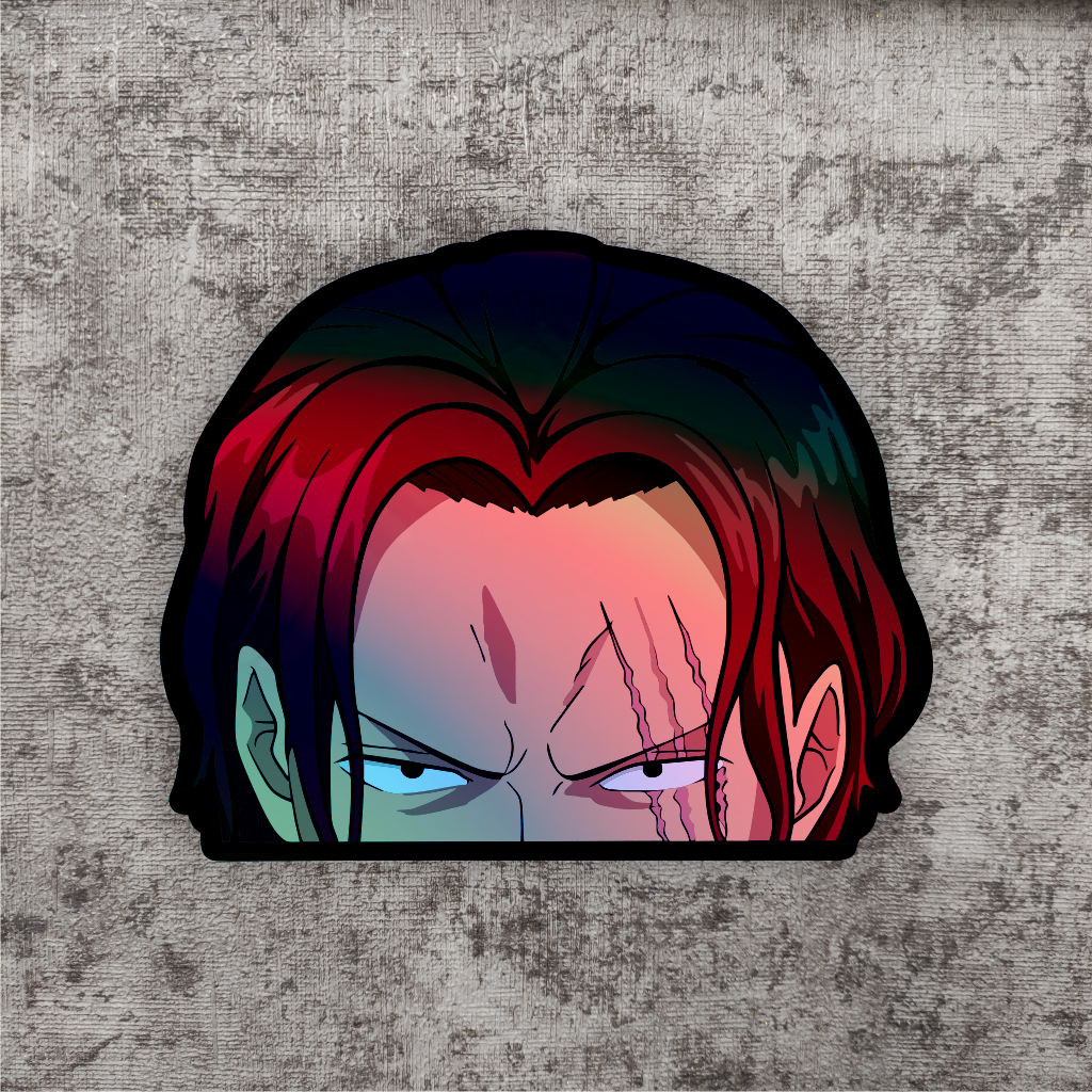 

Stiker anime hologram one piece shanks