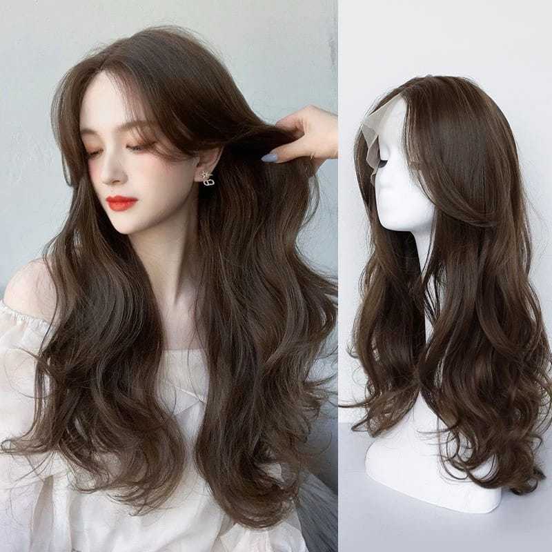 Wig curly tanpa poni depan poni wig keriting  tanpa poni depan