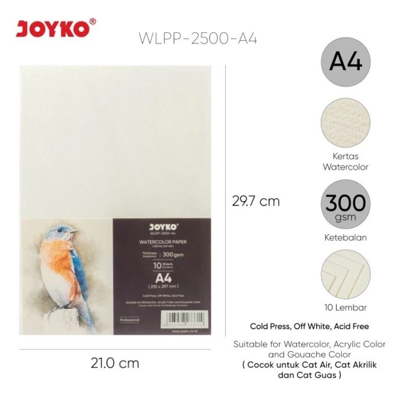 

Joyko Watercolor Paper WLPP-2500-A4 / Kertas Cat Air