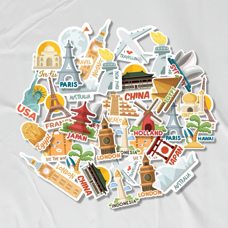 

STIKER NEGARA untuk scrapbook, casing hp/laptop, koper dll