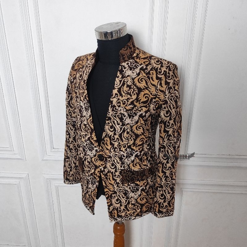 jas batik blazer batik pria keren slimfit modern chiangi gorgoraz