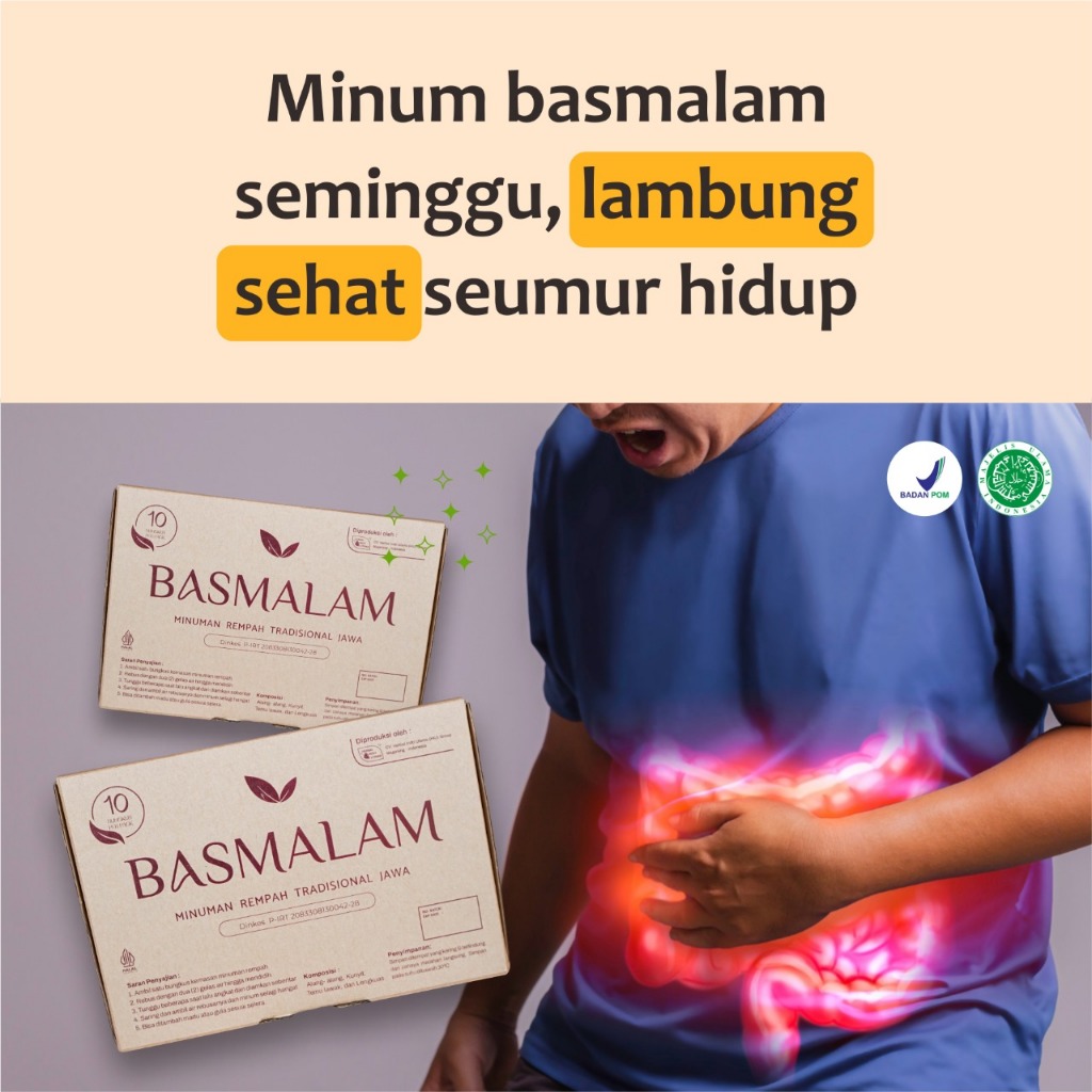 

BASMALAM 2 Box Minuman Rempah Tradisional Obat Asam Lambung Maag Gerd Sakit Perut Temulawak Kunyit Lengkuas Asli Original Herbal Bpom Ampuh