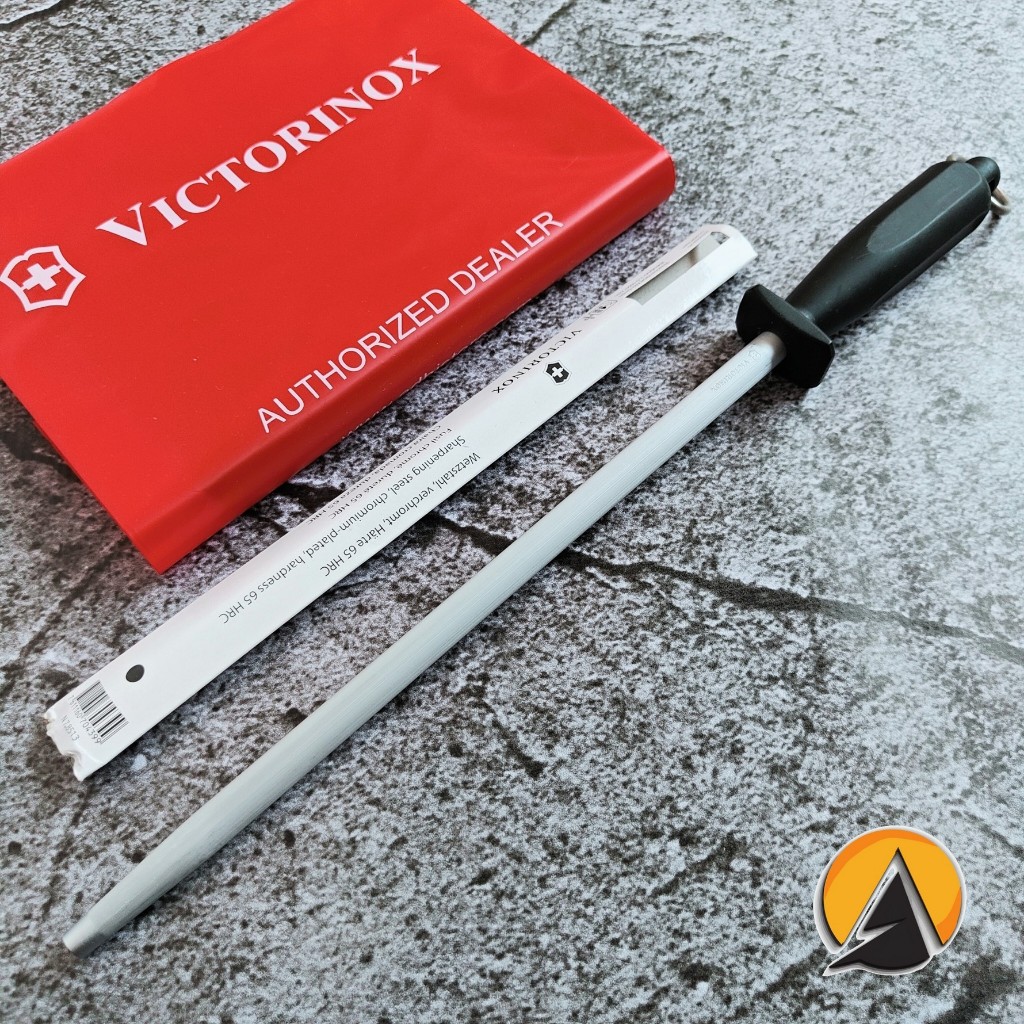 Pengasah pisau sharpening steel victorinox original swiss 30 cm fine cut 7.8513