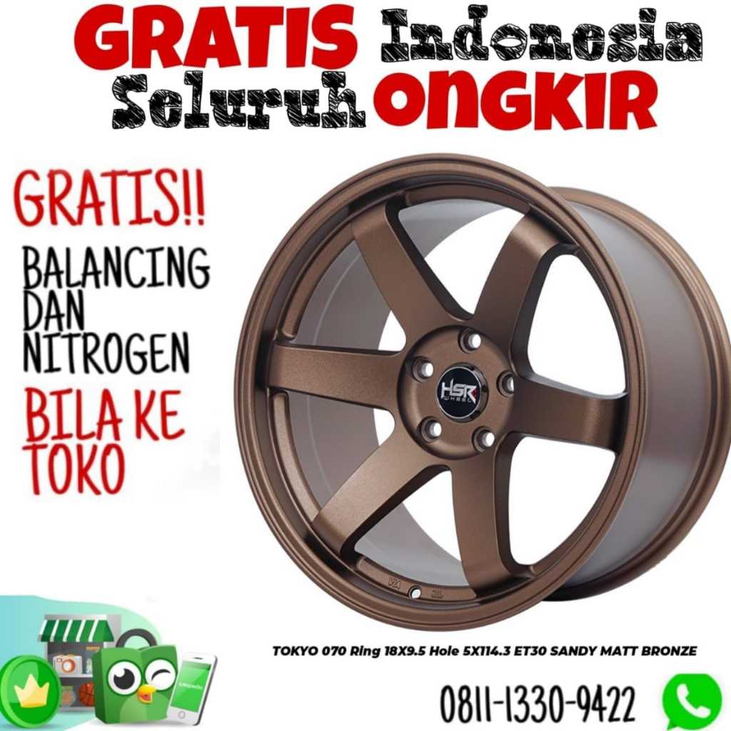 VELG MOBIL RACING HSR R18 TOKYO OSHU UNTUK INOVA ERTIGA CIVIC XPANDER DLL TOKYO 1070 HSR R18X85 H5X1
