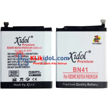 BATERAI XIDOL REDMI NOTE 4 BN41 (MEDIATEK) BATTERY BATRE PREMIUM