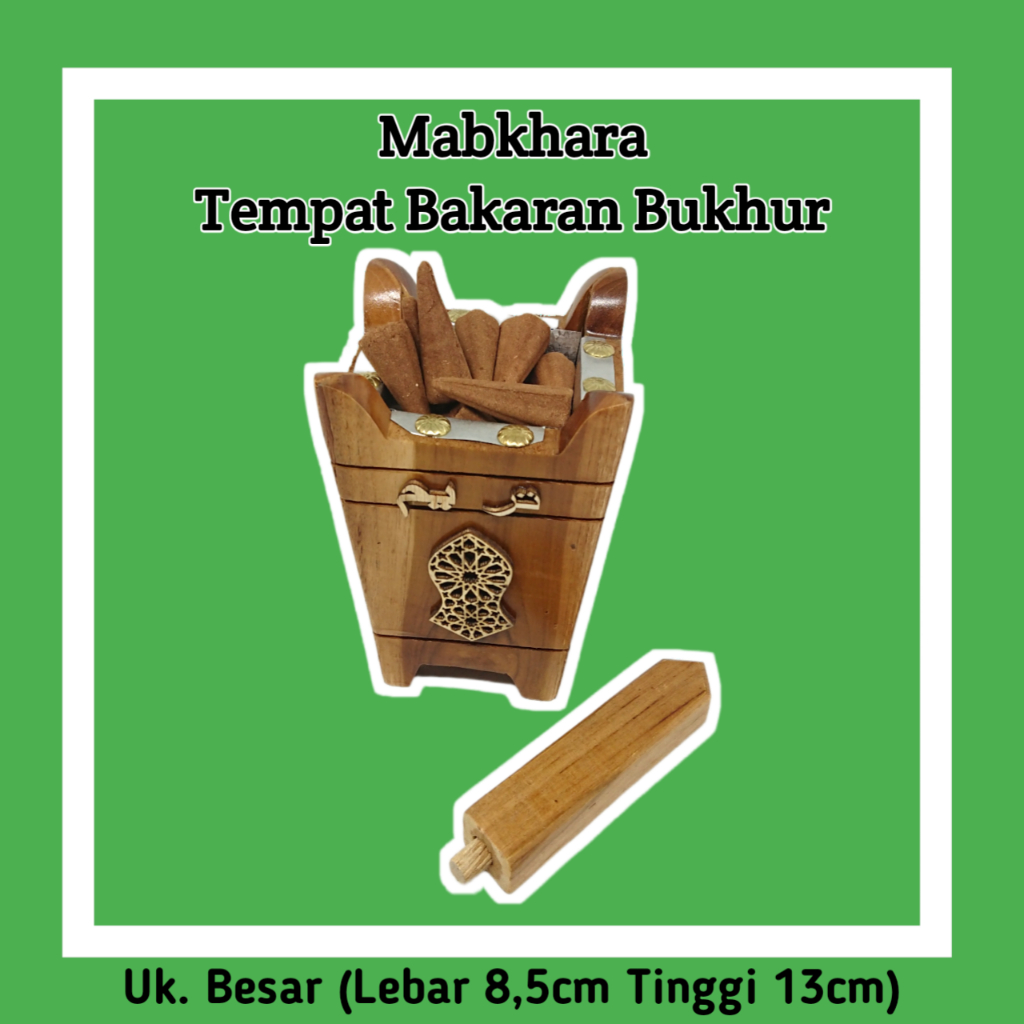 Mabkhara Logo Tarim / Tempat Pembakaran Bukhur Mabkhara / Prapen Kayu Ukuran Mini / Mabkharah Arab S