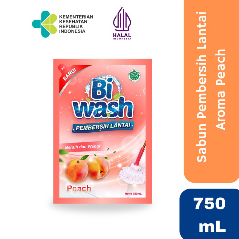 Bi Wash Pembersih Lantai Aroma Peach Pouch 750ML