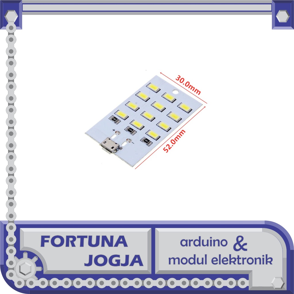 Lampu LED 5730 8 12 16 20 Micro USB DC 5V Panel Alumunium