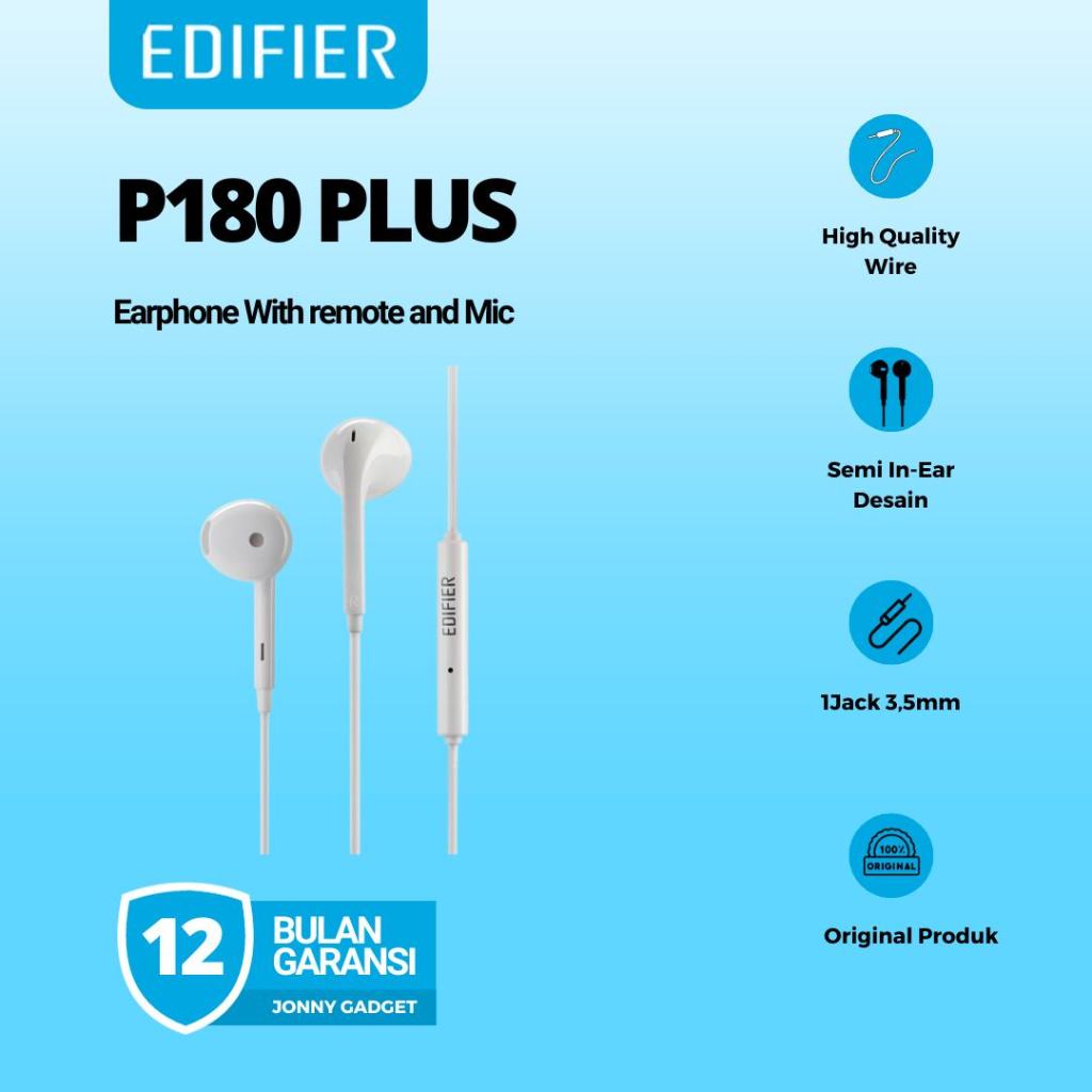 Edifier P180 Plus Semi-In-Ear Earphones Putih