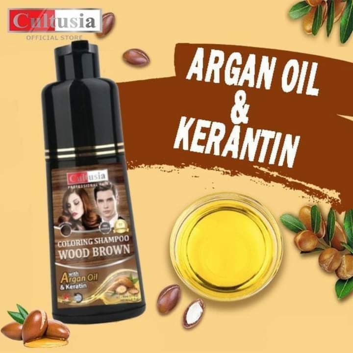 Shampoo Cultusia Wood Brown With Argan Oil + Keratin / Penutup Uban Terbaik